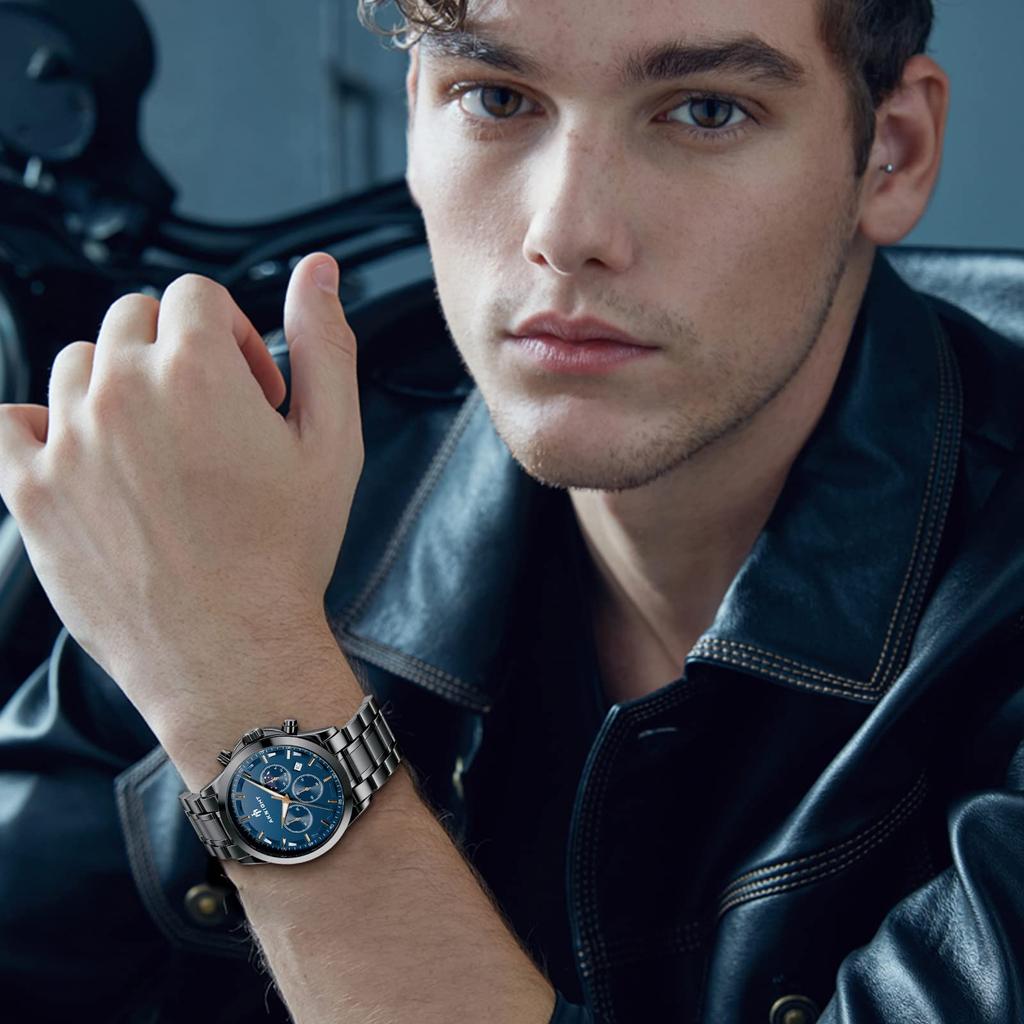 BENYAR AKNIGHT японская нержавеющая кожа совместима с деловым повседневным спортивным хронографом в комплекте мужские часы, кварцевые, стальные, ремешок, часы,