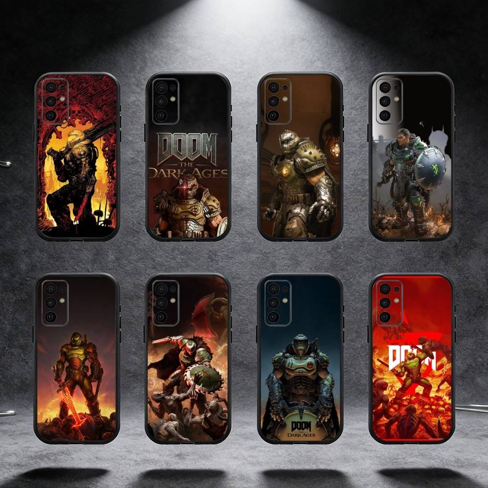 Игровой чехол D-DOOM с принтом для Samsung S25, S24, S21, S22, S23, S30, Ultra, S20, Plus, Fe, Note, 5G Черная крышка