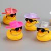 Cowboy Hat Yellow Duck with Sunglasses Cute Bath Toys for Kids Floating Pool Decor BPA-Free Car Dashboard Decoration
