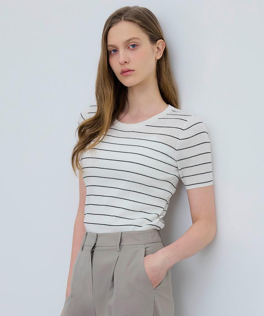 MIND BRIDGE WOMEN [W] Striped Slim Fit Knit - 2 Colors