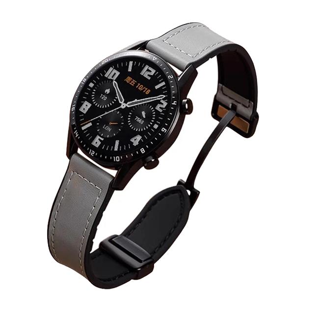 Leather Silicone Strap For Huawei Watch GT 5 46mm 41mm Sports Band Magnetic Leather Watchband For Huawei GT5 GT4 GT3 GT2 GT2e