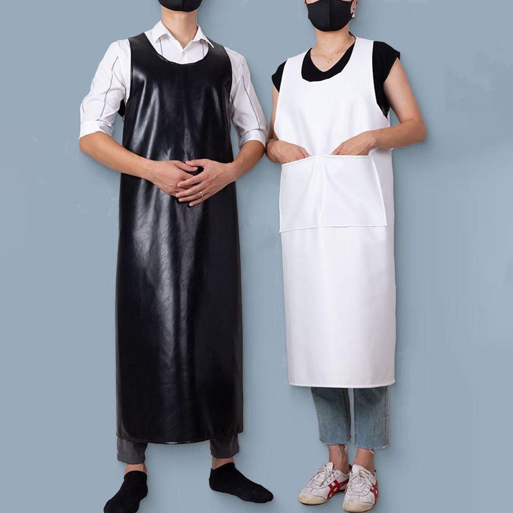 PU Leather Work Smock Oil-proof Cooking Work Clothes Durable Cleaning Apron  Dog Grooming