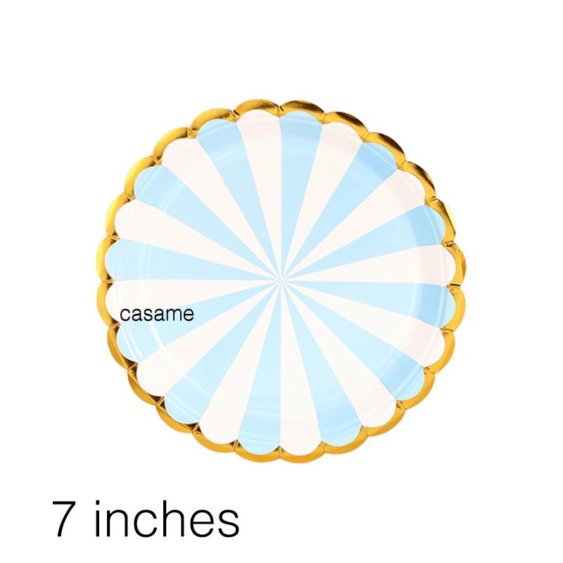 10 шт. в 1 партии. Наборы одноразовой посуды в розовую синюю полоску и горошек. Бумажные стаканчики, тарелки, трубочки, вилки. Одноразовые наборы. Украшения для свадьбы, дня рождения и вечеринки.