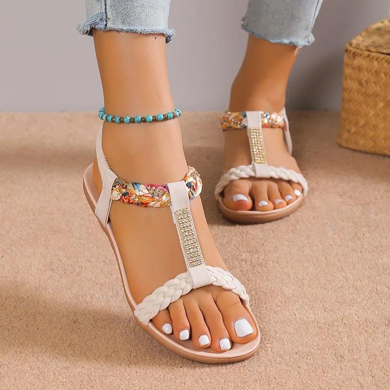 Fashion Women Sandals 2024 New Summer Fashion Flat Shoes for Women Casual Beach Sexy Outdoor Designer Sandals Women Sandalias De Mujer