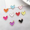 10pcs Dripping Oil Love Shaped Alloy Pendant Beads Bracelet Earrings Necklace Pendant DIY Ornament Accessories