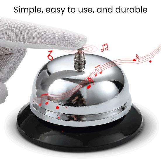 Металлический звонок для вызова персонала Четкий звук Звонок для стойки регистрации Звонок для ответа в школе для кухни, ресторана, бара, отеля, офиса