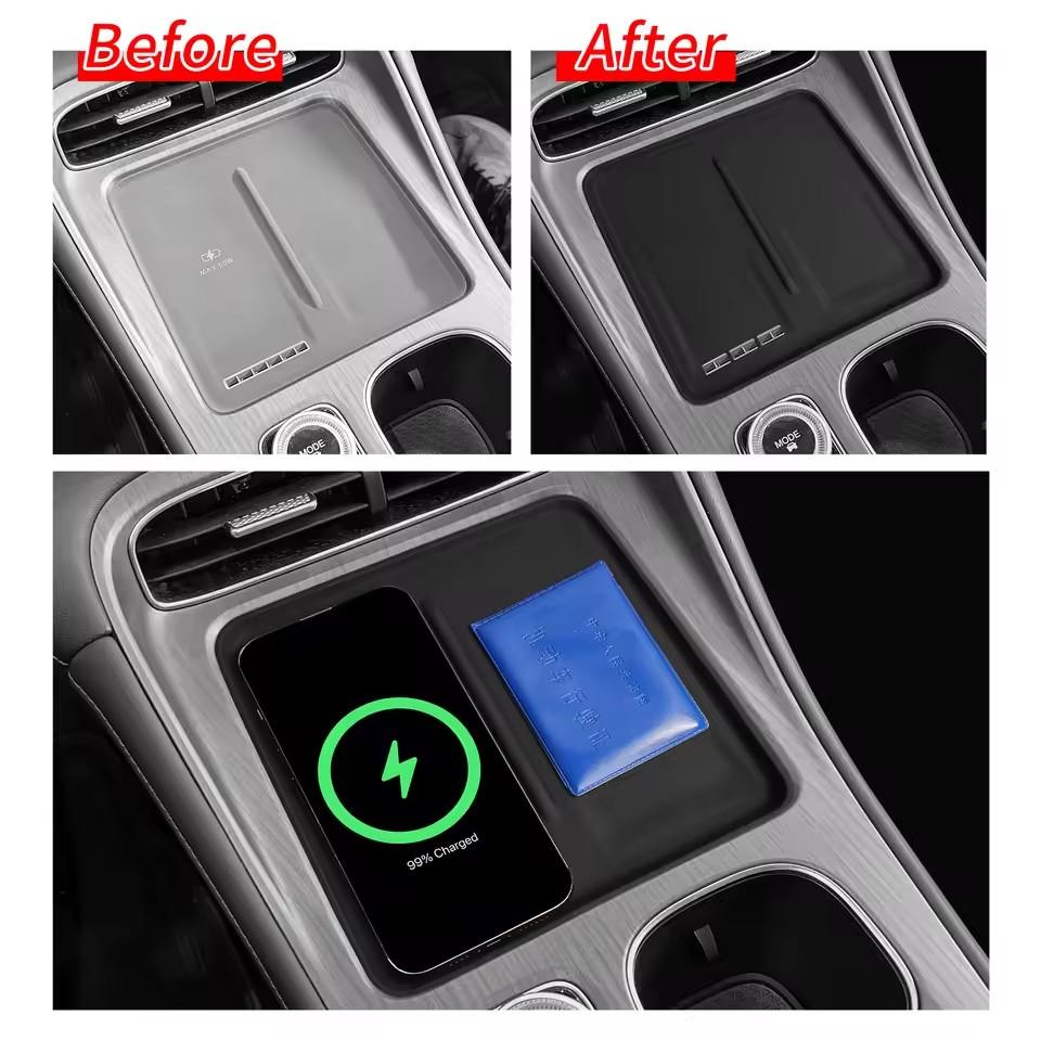 Left Rudder for Chery Tiggo 8 Plus / FULWIN T8 2025 Anti-Slip Pad Silicone Center Console Wireless Charger Interior Accessories