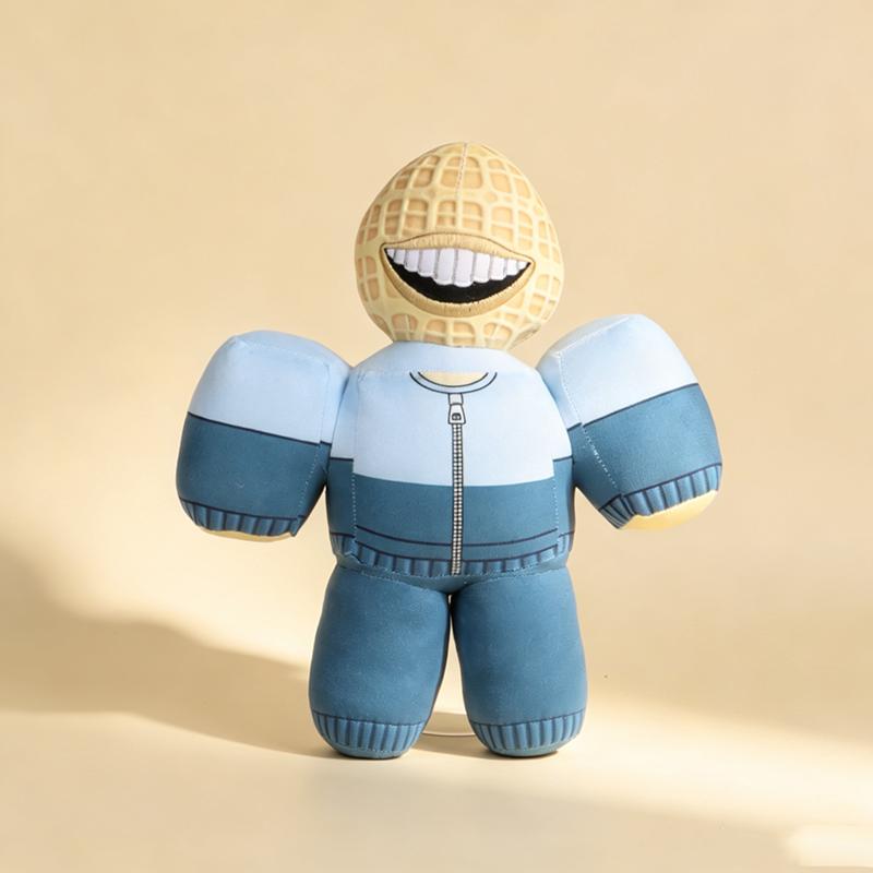 Game Wellworks Waffle Head Plush Toy Two Tone Zip Jacket Stuffed Doll Roblox Game Character Plush for Kids Home Decor Backpack Gift Game Fans Present