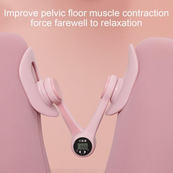 Thigh Trainer with Counter LCD Display Adjustable Ergonomic Pelvic Floor Muscle Trainer Men Women Inner Thigh Leg Hip Exerciser Toner