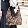 Большая сумка-тоут с леопардовым принтом, холщовая сумка 2025 года, новая сумка через плечо, модная сумка на выход, универсальная