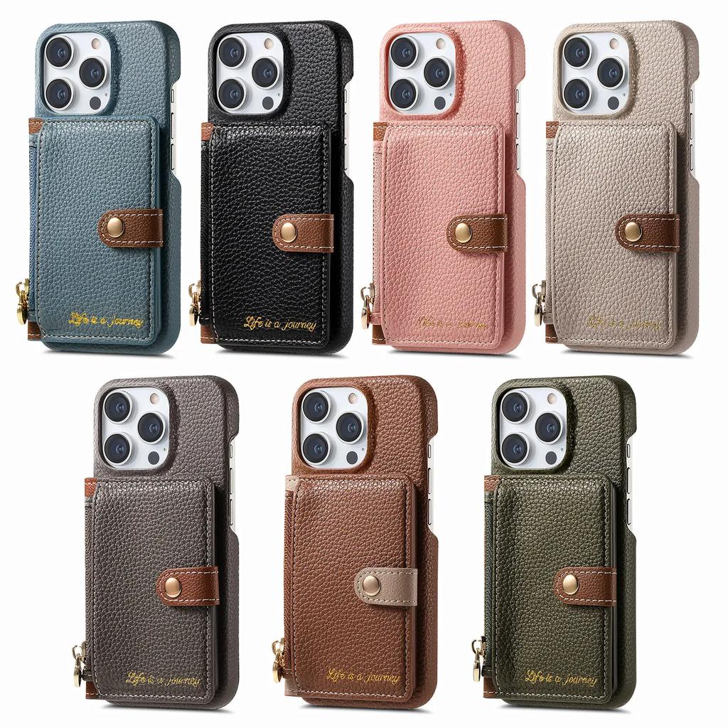 Кожаный кошелек на молнии с держателем для карт, чехол для телефона для IPhone 13 12 Mini 15 14 11 Pro Max XS X XR 7 8 Plus, противоударная накладка