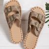 Женские сандалии, новинка 2024 года, летние пляжные туфли на толстой подошве, очень большие римские сандалии и тапочки травяной вязки