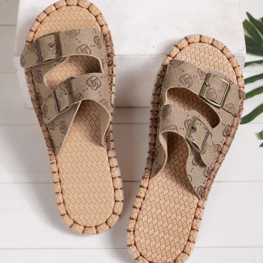 Женские сандалии, новинка 2024 года, летние пляжные туфли на толстой подошве, очень большие римские сандалии и тапочки травяной вязки