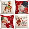 Милая наволочка с изображением оленя из рождественской серии Санта-Клаус, снеговик, диванная наволочка для спальни не включает в себя наполнитель подушки
