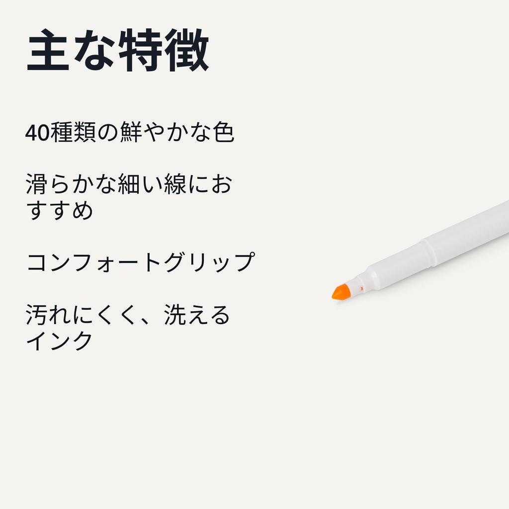 Amazon Basics Экстратонкий водосмываемый маркер Набор разноцветных ручек, 40,