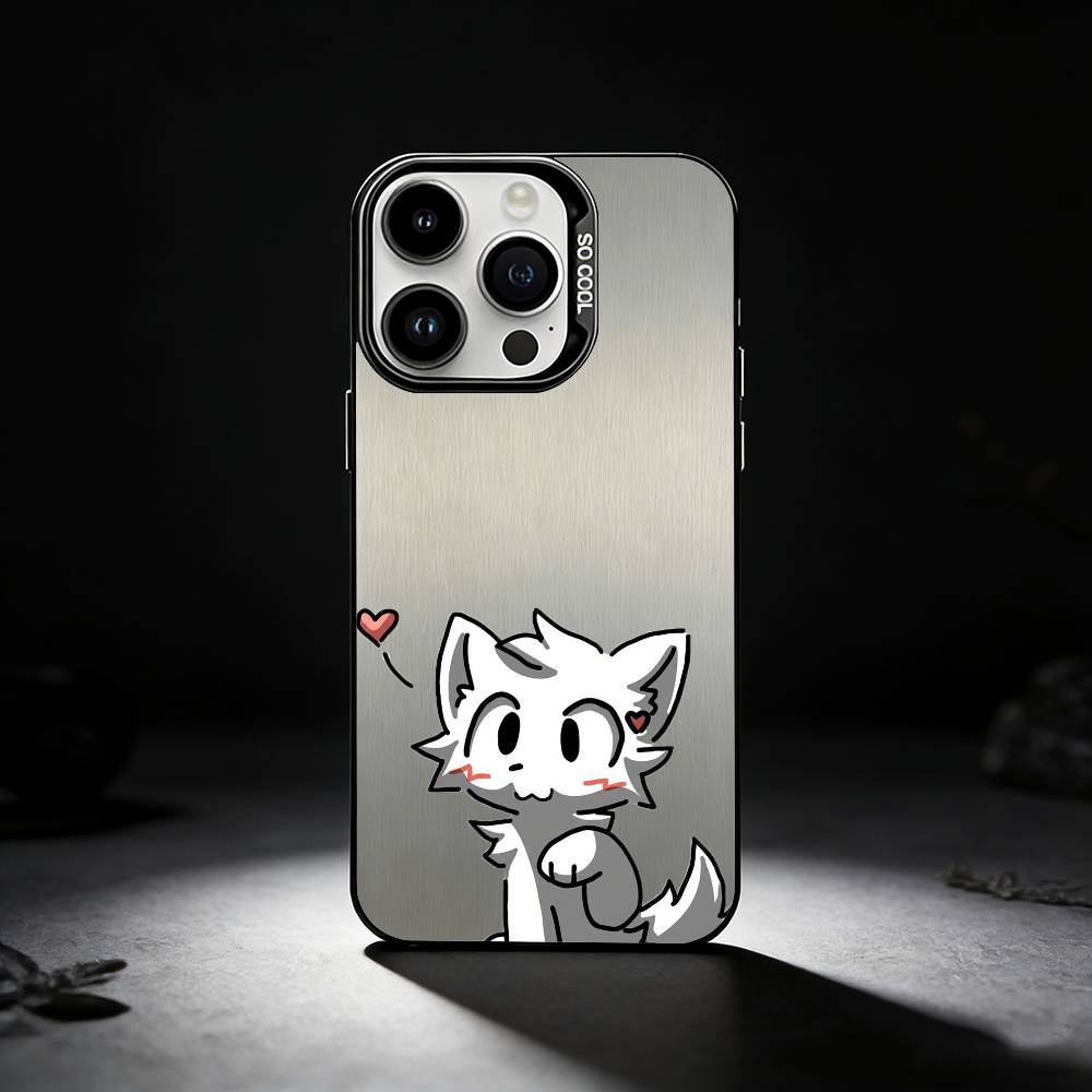 Cartoon Cute A-Boykisser Phone Case For iPhone 17,16,15,14,13,12,11 Plus,Pro Max,XS,Colored silver phone case