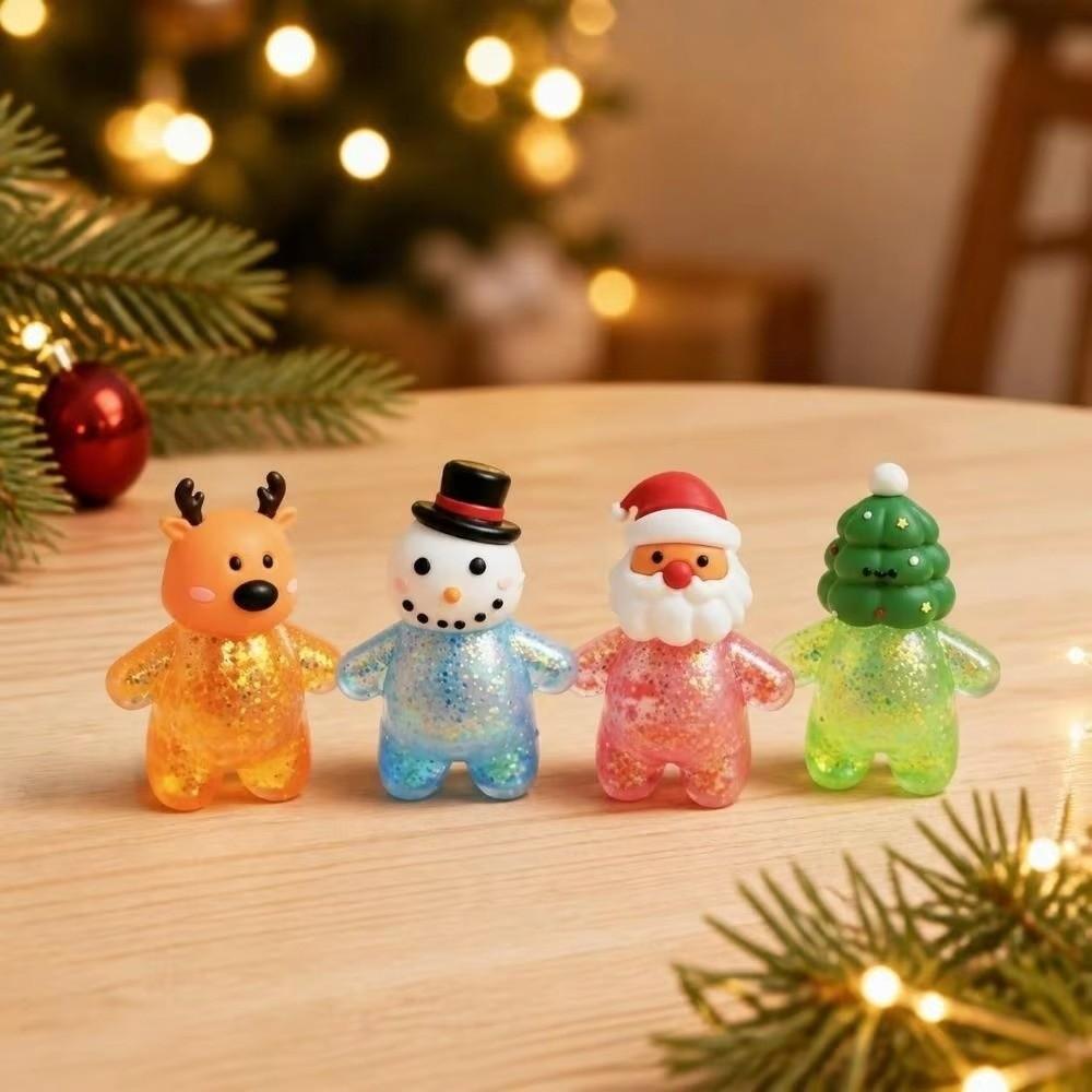 Soft Squeeze Toy Glitter Stress Relief Toy Fun Christmas Fidget Toy Holiday Season