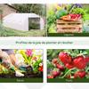 Garden Tunnel Greenhouse 18 m² dim. 5.95L x 3W x 2H m Door + 8 Roll-Up Windows Galvanised Steel High-Density PE Cover White