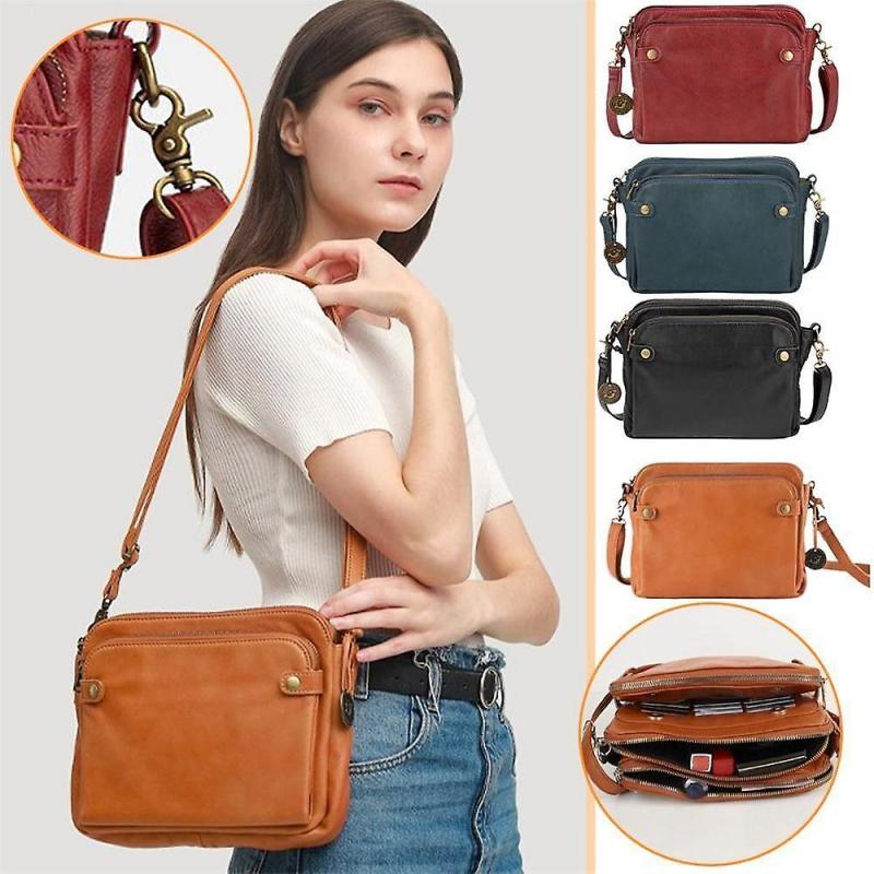 Three Layer Leather Crossbody Shoulder Bag Women's Handbag Bag Crossbody Bags