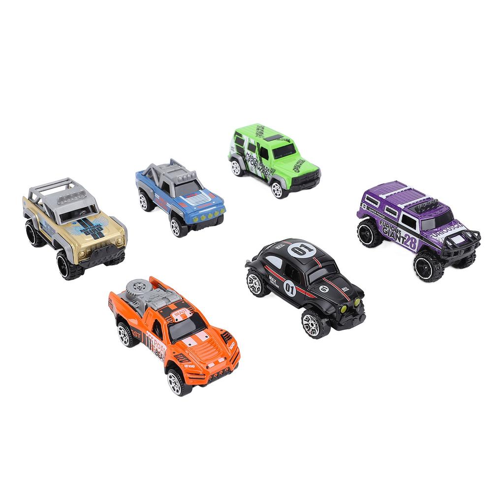 6pcs Mini Car Model Collectible Alloy Pull Back Car Play Vehicle Set for Children Over 3 Years Old