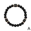 Браслет из вулканического камня, мужской, черный, классический, из лабрадорита, бисер, подарок для парня Y1O3