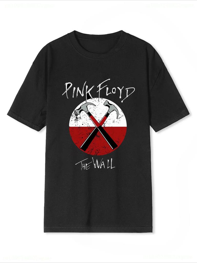 Уличная одежда Летняя розовая хлопковая футболка Унисекс с коротким рукавом Футболки Унисекс Одежда для хард-рок-групп Винтажные топы FloydS Хип-хоп одежда