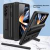 С гнездом для S Pen для Samsung Galaxy Z Fold 5 4 3 чехол шарнир кожаный карбоновый волокнистый магнитный подставка полный экран защитная крышка