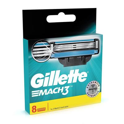 Набор бритвенных кассет с 3 лезвиями (8 шт), Mach3 Manual Shaving Razor Blades Set of 8,  Gillette
