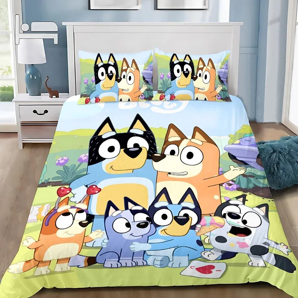 New design B-Blueys Duvet Cover Pillowcase 2/3pcs Bandit Chilli Bedding Set Adult Boy Girl Bedroom Children Single Double