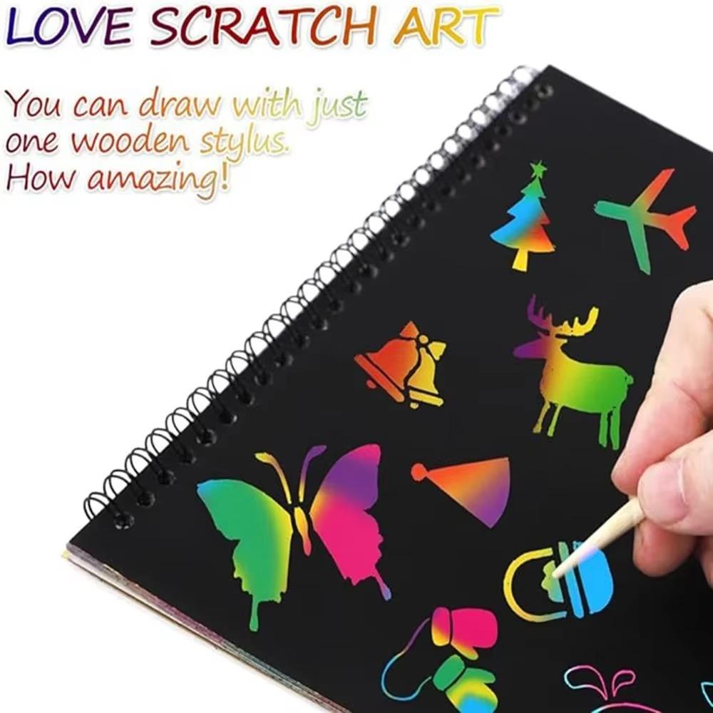 Rainbow Magic Scratch Paper Painting Drawing Board Cartoon Coloring Books  for Kids