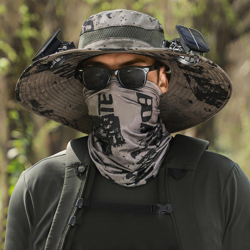 Солнечная шляпа с широким краем для рыбалки на открытом воздухе - солнечная и USB-зарядка, солнцезащитная шляпа от солнца с вентилятором, солнечная шляпа с вентилятором для летнего кемпинга на открытом воздухе, пляжа