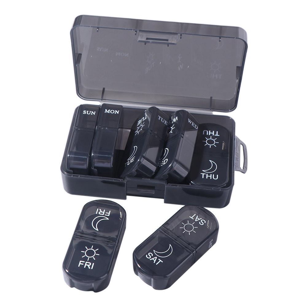 14 Grid 7-Day Pill Organizer Moisture-proof Medicine Storage Box for Travel Household