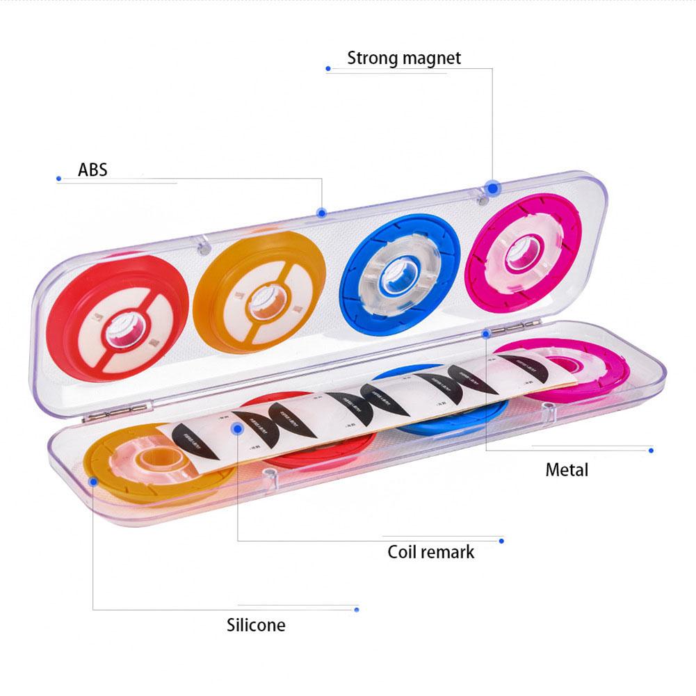 1 Box Silicone 6-axis 8-axis Fishing Box Spool Line Winding Board Portable Colorful Lightweight Rubber Main Shaft Coil Box