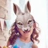 Rabbit Face PU Leather Mask Novelty DIY Rabbit Mask Rabbit Cosplay Mask  Party Masquerade