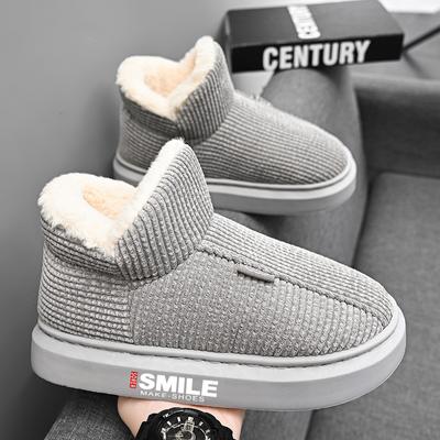 Мужские тапочки, женские зимние теплые плюшевые зимние ботинки из ЭВА для дома и улицы, ботильоны без застежек, повседневная обувь на толстой подошве и платформе