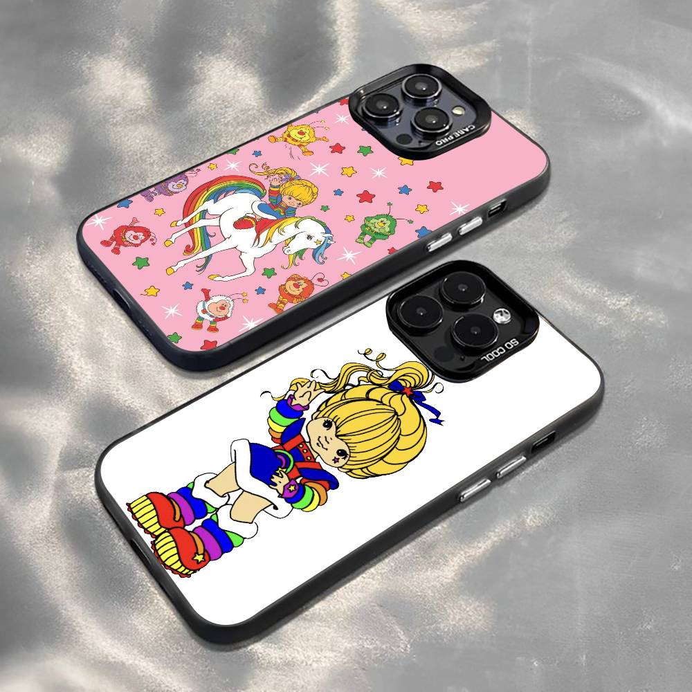 Cute Retro Rainbow Pony Phone Case For iPhone 17,16,15,14,13,12,11 Plus,Pro Max,XS,Colored Silver Plated Inside Cover