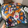 Shawl Scarf for Women - Floral Plant Pattern, Breathable & Sun-Proof, Weekend Casual Style, Non-Stretch, Decorative Silk Scarf with Printed