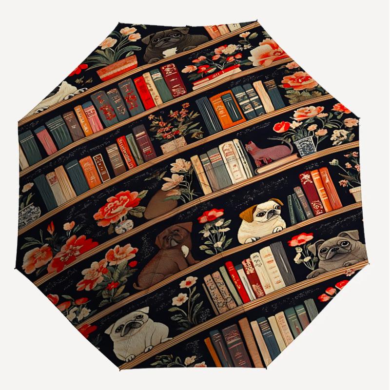 1 шт. книжная полка цветы Автоматический Открывающийся/Закрывающийся Зонт с Ветрозащитой, 8-реберный Прочный Купол, Прочные Спицы, Модный Дизайн1172A