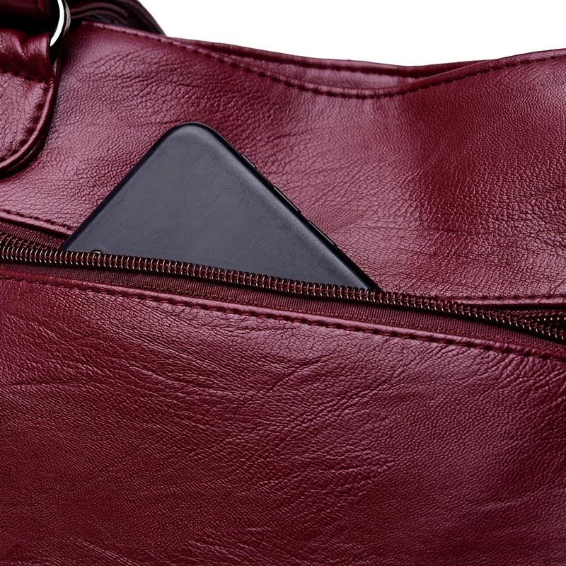 2pcs Large Capacity Solid Color Crossbody Bag + Small Storage Bag Set, Casual Water-Resistant Adjustable Shoulder Straps Bags For Men & Women