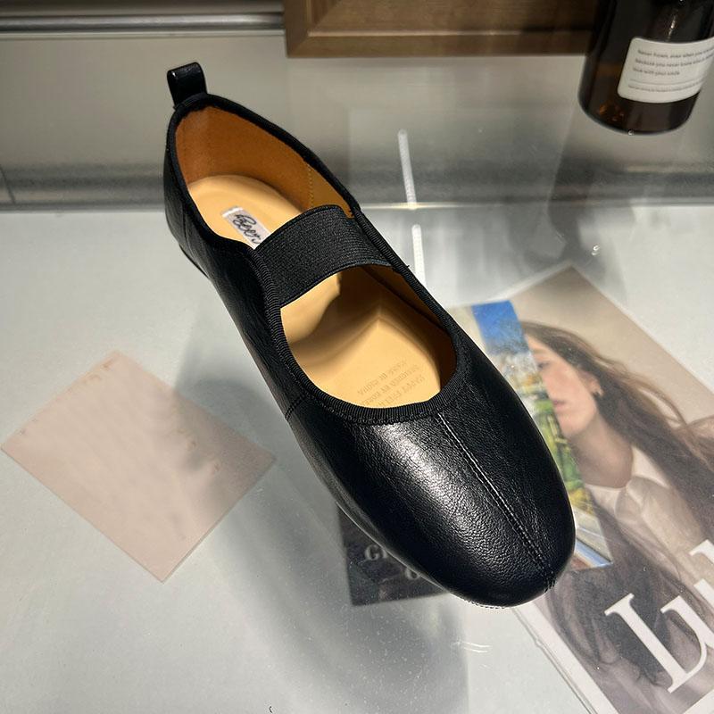 Мода Мода Эластичная лента Женские балетки Мэри Джейн Обувь Мягкая женская обувь с мелким вырезом Круглый носок Женские балетки Обувь слипоны леди