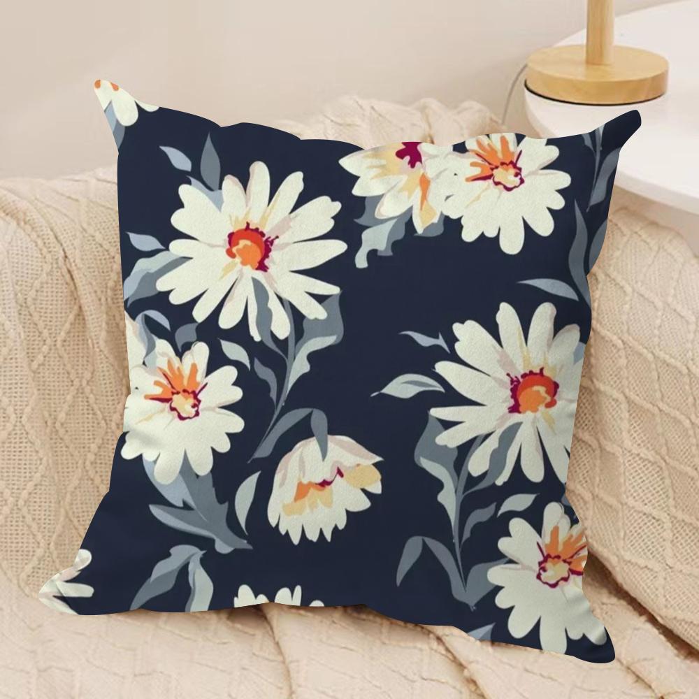 Classic Fresh Floral Pattern Cushion Cover Short plush Doublesided Print Square Throw Pillow Covers Sofa Home Cushion Decor