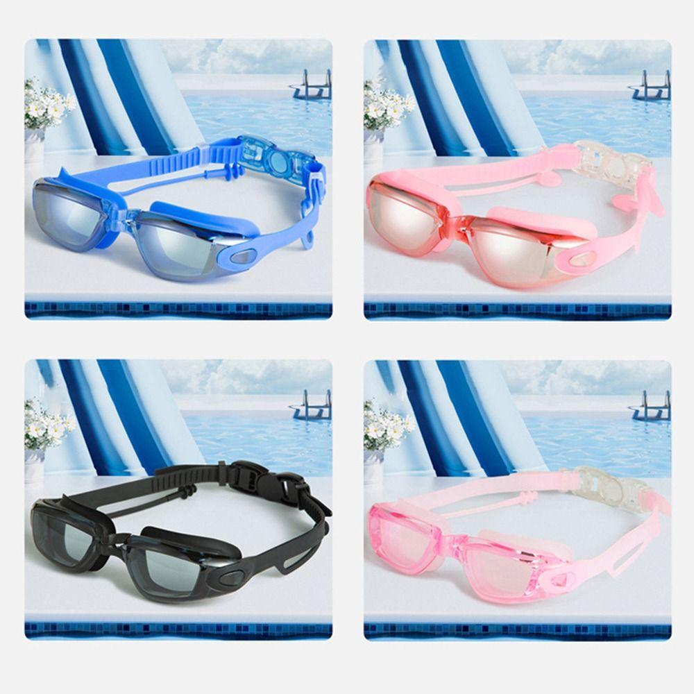with Nose Clip, and Ear Plugs Silicone Swim Cap Adjustable Diving Eyewear  Water Sports