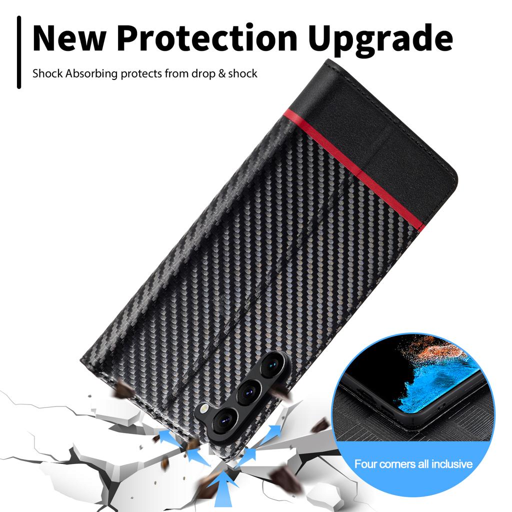 LC.IMEEKE Для Samsung Galaxy S24 Чехол ТПУ+ПУ Кожа Противоударный Чехол-кошелек для Смартфона