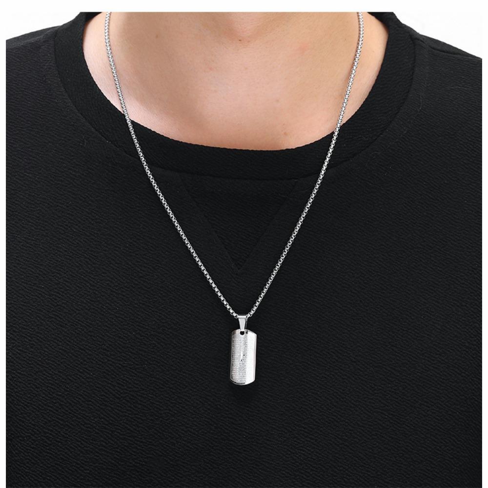 Stainless Steel Tag Pendant Men's and Women's Cross Letter Pattern European and American Trend Jewelry