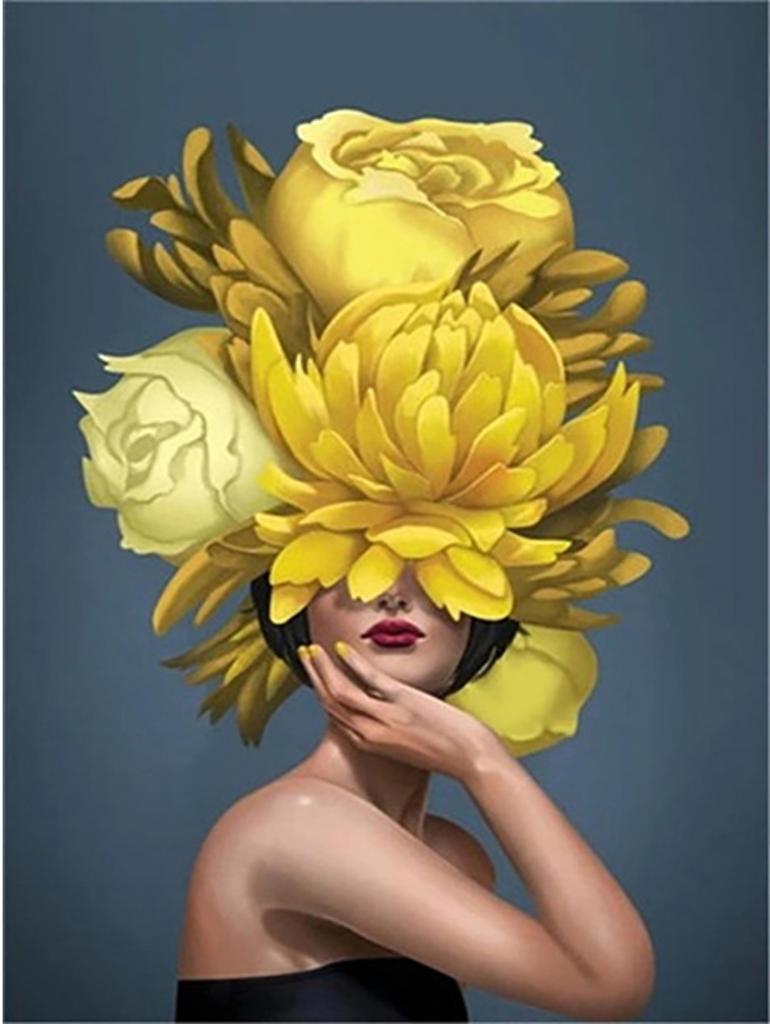 5D Diy Diamond Art Embroidery Girl Abstract Round Diamond Painting Mosaic Landscape Flower Home Decoration New Year Gift