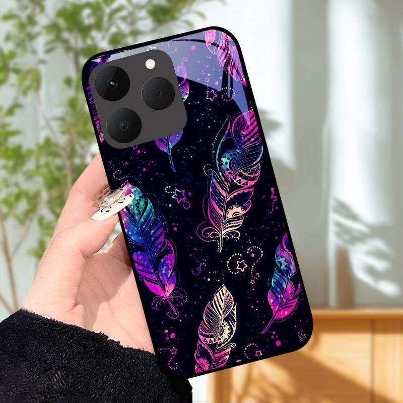Для Realme 15T 5G Чехол Роскошный Модный Расписной Ударопрочный Закаленное Стекло Чехол для Телефона Для Realme15T 15 T Корпус Оболочка RMX5111 Capa