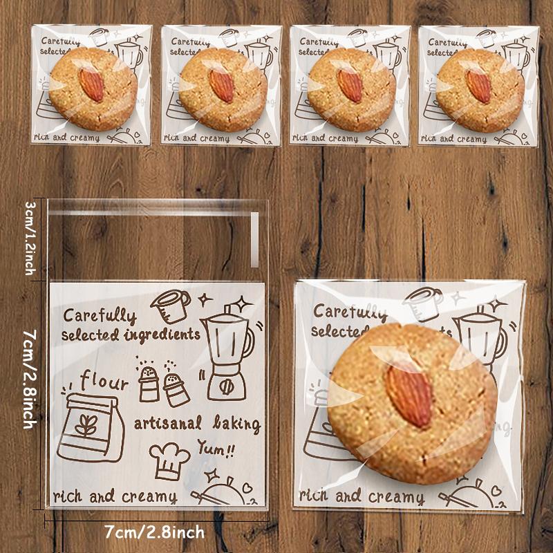 100 шт. Прозрачный пластиковый самоклеящийся пакет Желаю хорошего дня Пакеты для конфет и печенья Маленькие мешочки Подарочные пакеты Упаковка