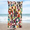 Cartoon Park South Print Beach Towel, Large Soft Quick Dry Towel for Beach Camping Swimming