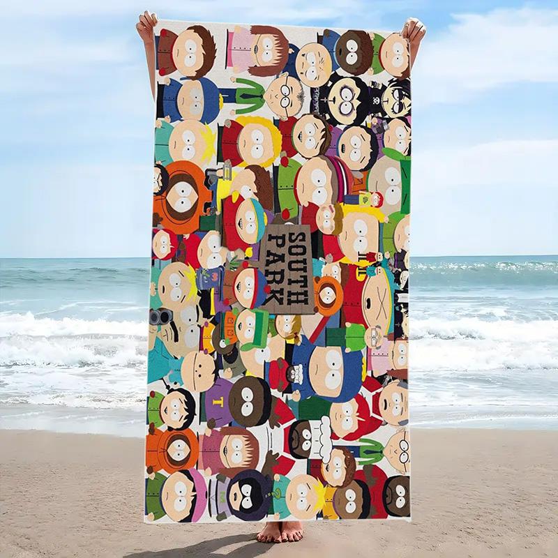 Cartoon Park South Print Beach Towel, Large Soft Quick Dry Towel for Beach Camping Swimming