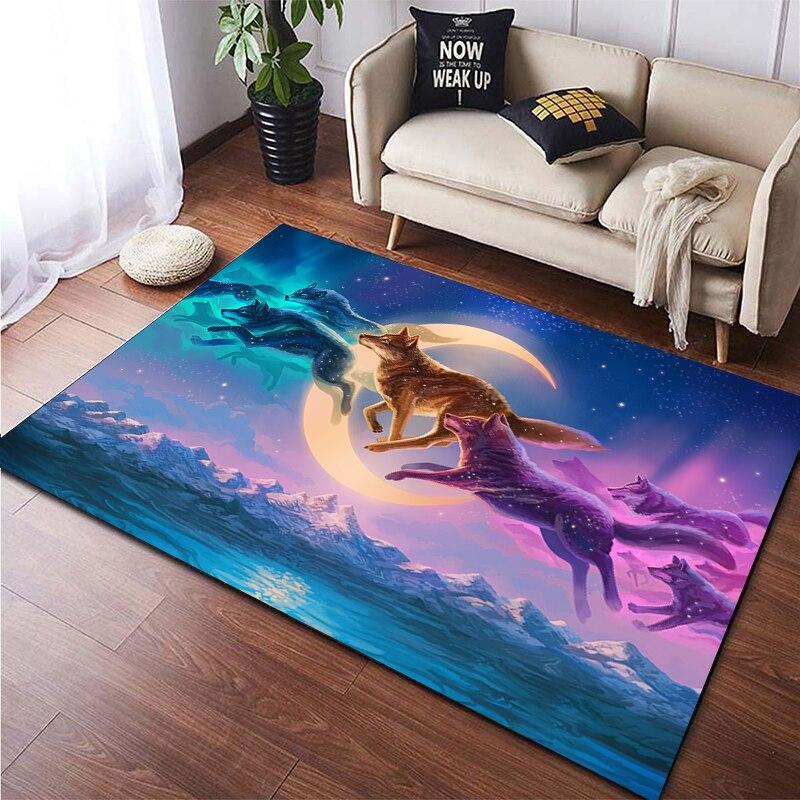 Custom Animal Carpet Wolf Pattern Home Decoration Living Room Lobby Decoration Home Decoration Accessories Wolf Splicing Carpet